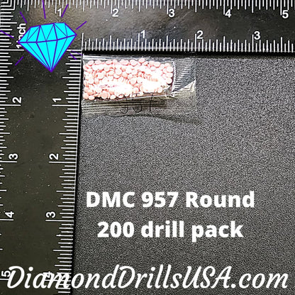 DMC 957 ROUND 5D Diamond Painting Drills Beads DMC 957 Pale 