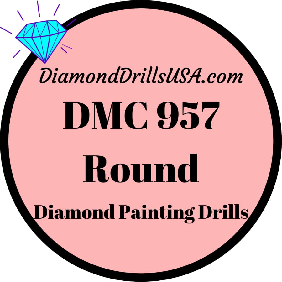 DMC 957 ROUND 5D Diamond Painting Drills Beads DMC 957 Pale 