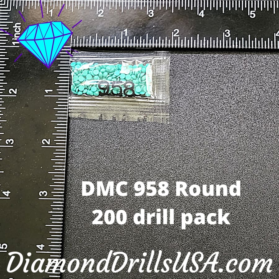 DMC 958 ROUND 5D Diamond Painting Drills Beads DMC 958 Dark 