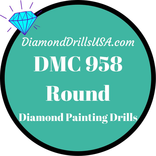 DMC 958 ROUND 5D Diamond Painting Drills Beads DMC 958 Dark 