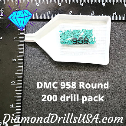 DMC 958 ROUND 5D Diamond Painting Drills Beads DMC 958 Dark 