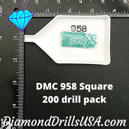 DMC 958 SQUARE 5D Diamond Painting Drills Beads DMC 958 Dark