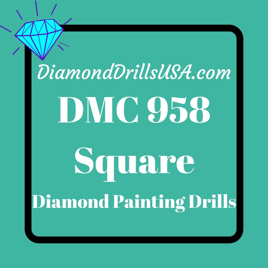 DMC 958 SQUARE 5D Diamond Painting Drills Beads DMC 958 Dark