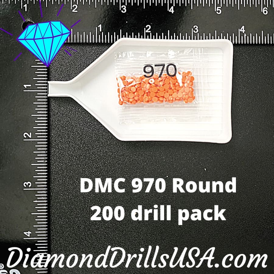 DMC 970 ROUND 5D Diamond Painting Drills Beads DMC 970 Light