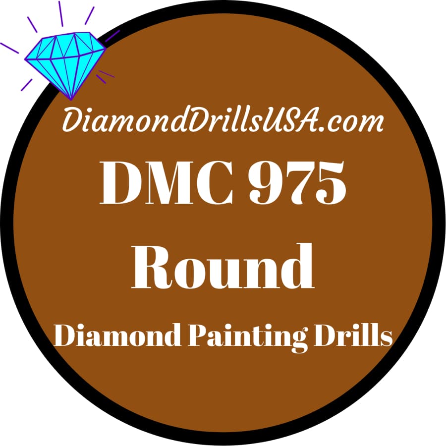 DMC 975 ROUND 5D Diamond Painting Drills Beads DMC 975 Dark 