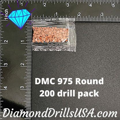 DMC 975 ROUND 5D Diamond Painting Drills Beads DMC 975 Dark 