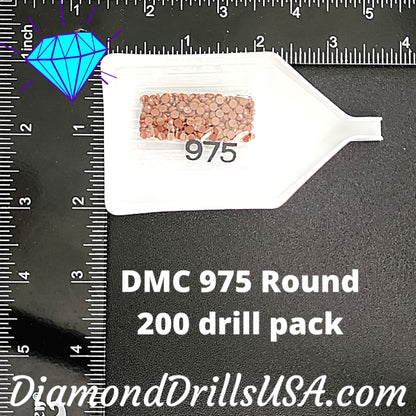 DMC 975 ROUND 5D Diamond Painting Drills Beads DMC 975 Dark 