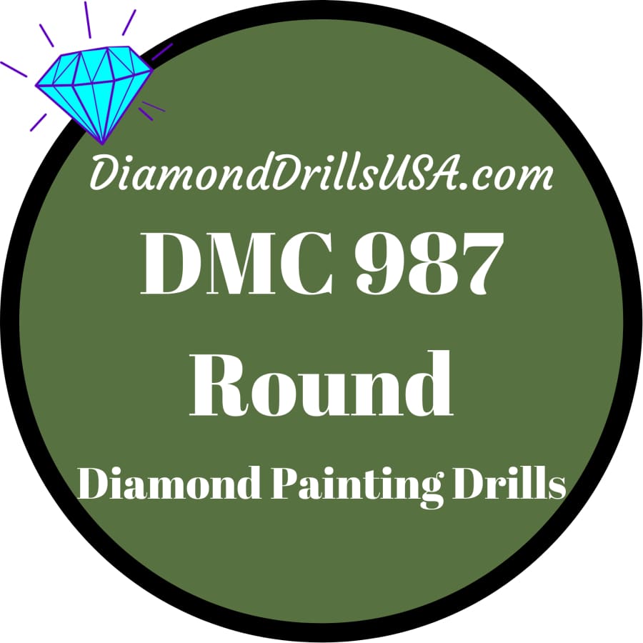 DMC 987 ROUND 5D Diamond Painting Drills Beads DMC 987 Dark 