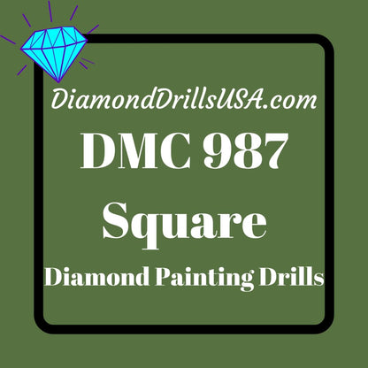 DMC 987 SQUARE 5D Diamond Painting Drills Beads DMC 987 Dark