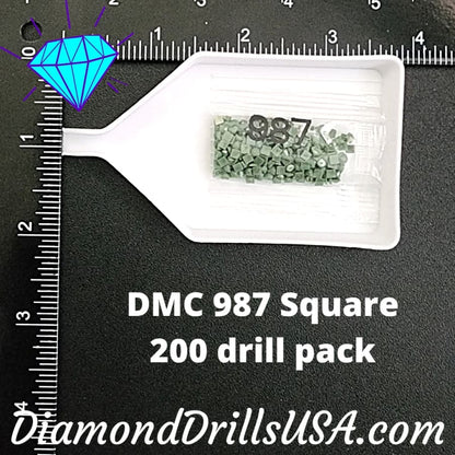 DMC 987 SQUARE 5D Diamond Painting Drills Beads DMC 987 Dark