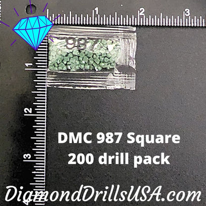 DMC 987 SQUARE 5D Diamond Painting Drills Beads DMC 987 Dark
