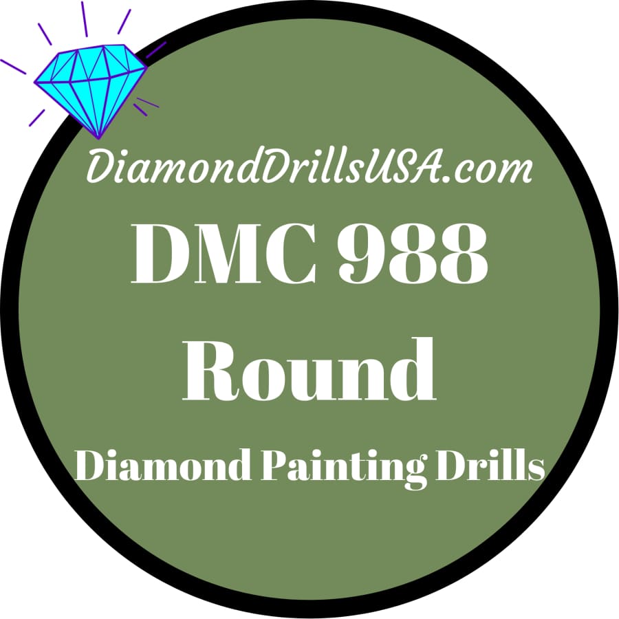 DMC 988 ROUND 5D Diamond Painting Drills Beads DMC 988 