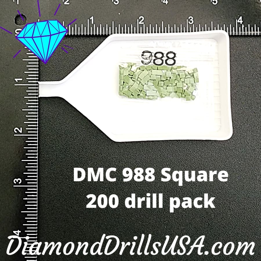 DMC 988 SQUARE 5D Diamond Painting Drills Beads DMC 988 