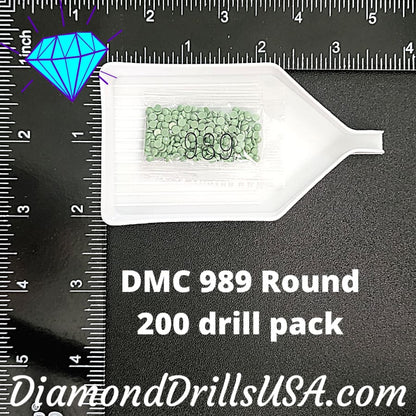 DMC 989 ROUND 5D Diamond Painting Drills Beads DMC 989 