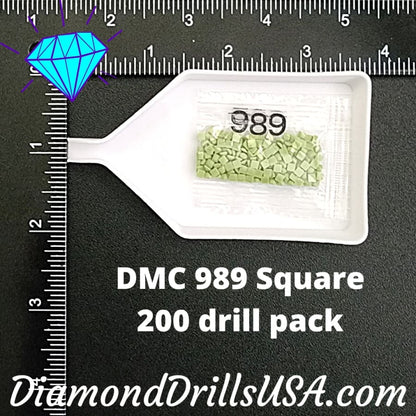 DMC 989 SQUARE 5D Diamond Painting Drills Beads DMC 989 