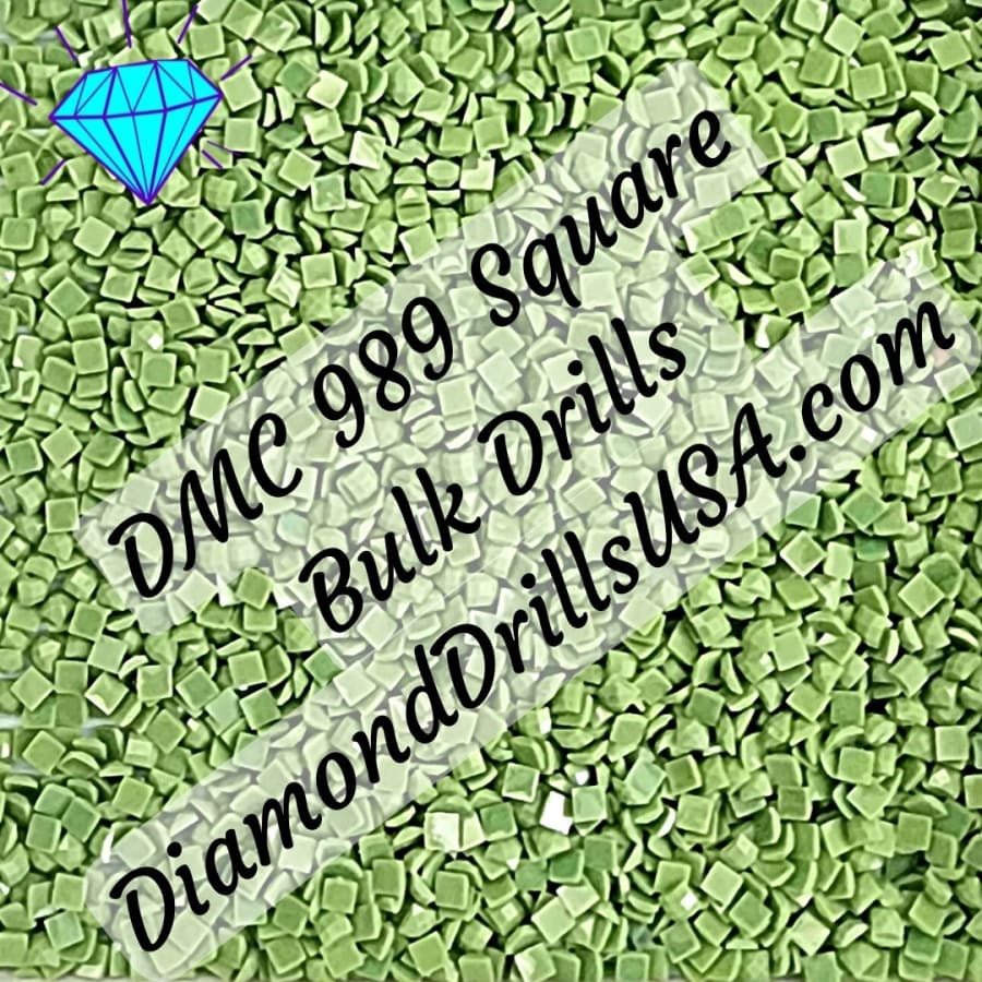 DMC 989 SQUARE 5D Diamond Painting Drills Beads DMC 989 
