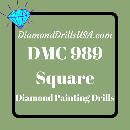 DMC 989 SQUARE 5D Diamond Painting Drills Beads DMC 989 