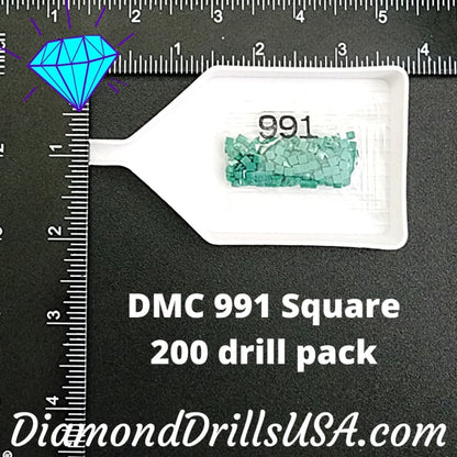 DMC 991 SQUARE 5D Diamond Painting Drills Beads DMC 991 Dark