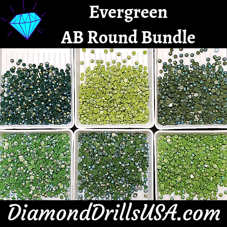 Evergreen AB Round Bundle 6 AB Colors Aurora Borealis 