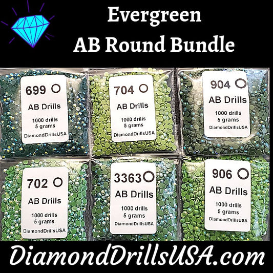 Evergreen AB Round Bundle 6 AB Colors Aurora Borealis 