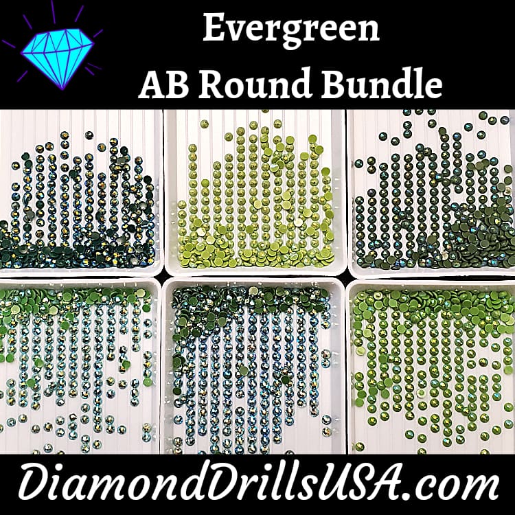 Evergreen AB Round Bundle 6 AB Colors Aurora Borealis 