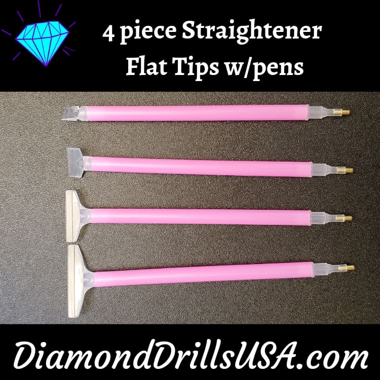 Flat Drill Straightener Tips 4pcs Dual Diamond Painting Pens