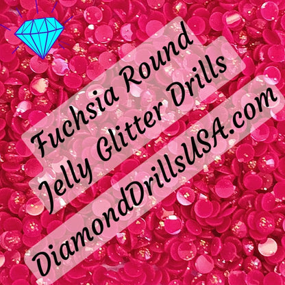 Fuchsia Jelly Glitter ROUND Diamond Painting Drills Pink 23 