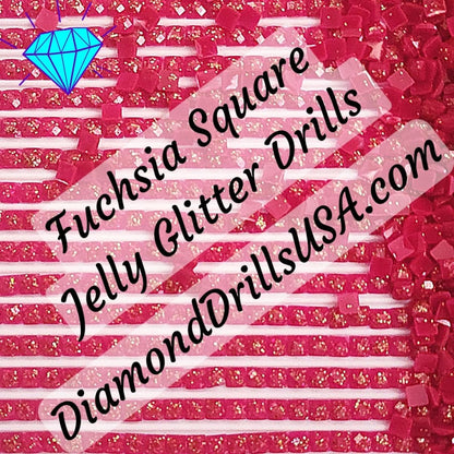 Fuchsia Jelly Glitter SQUARE Diamond Painting Drills Pink 23
