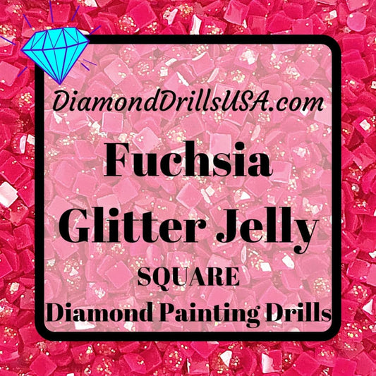 Fuchsia Jelly Glitter SQUARE Diamond Painting Drills Pink 23