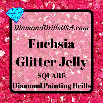 Fuchsia Jelly Glitter SQUARE Diamond Painting Drills Pink 23