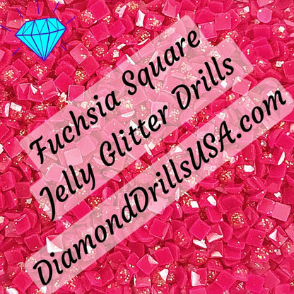 Fuchsia Jelly Glitter SQUARE Diamond Painting Drills Pink 23