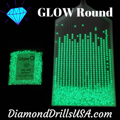 GLOW in the Dark ROUND 5D Diamond Painting Drills Beads 