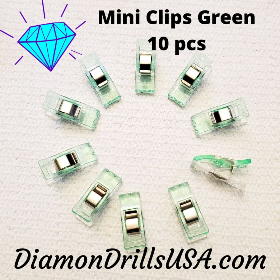 Green Clips 10 Pieces Diamond Painting Craft Accessory Set 