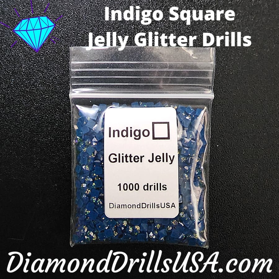 Indigo Jelly Glitter SQUARE Diamond Painting Drills Blue 18