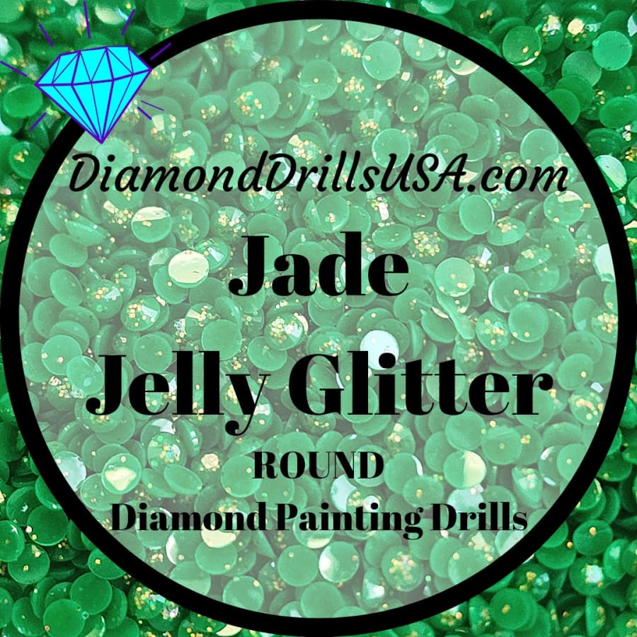 Jade Jelly Glitter ROUND Diamond Painting Drills Green 28 