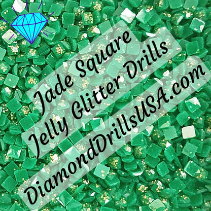 Jade Jelly Glitter SQUARE Diamond Painting Drills Green 28