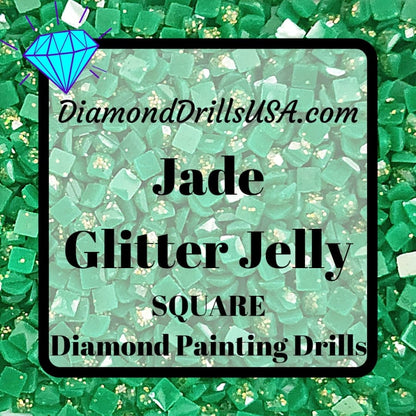 Jade Jelly Glitter SQUARE Diamond Painting Drills Green 28