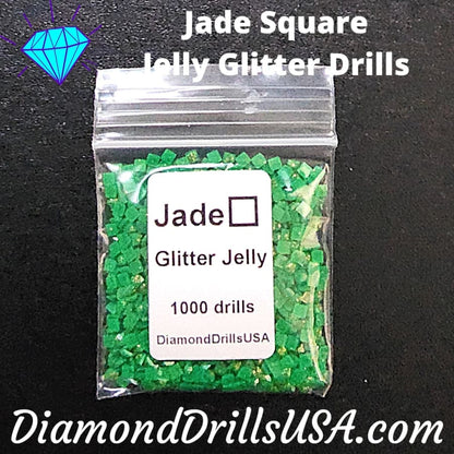 Jade Jelly Glitter SQUARE Diamond Painting Drills Green 28
