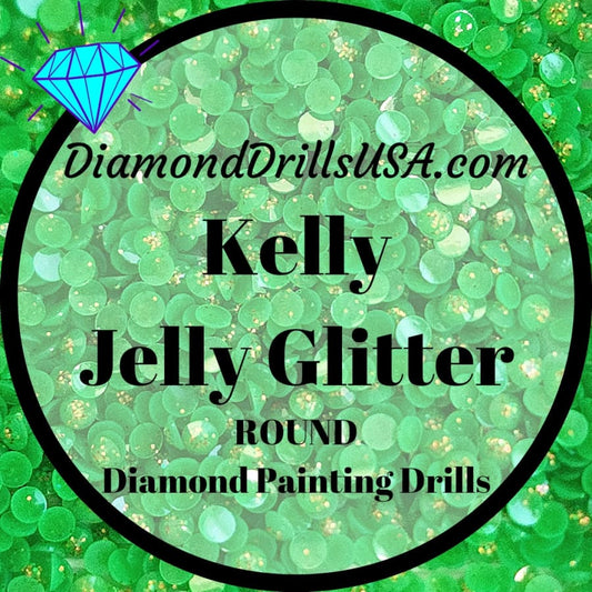 Kelly Jelly Glitter ROUND Diamond Painting Drills Green 22 