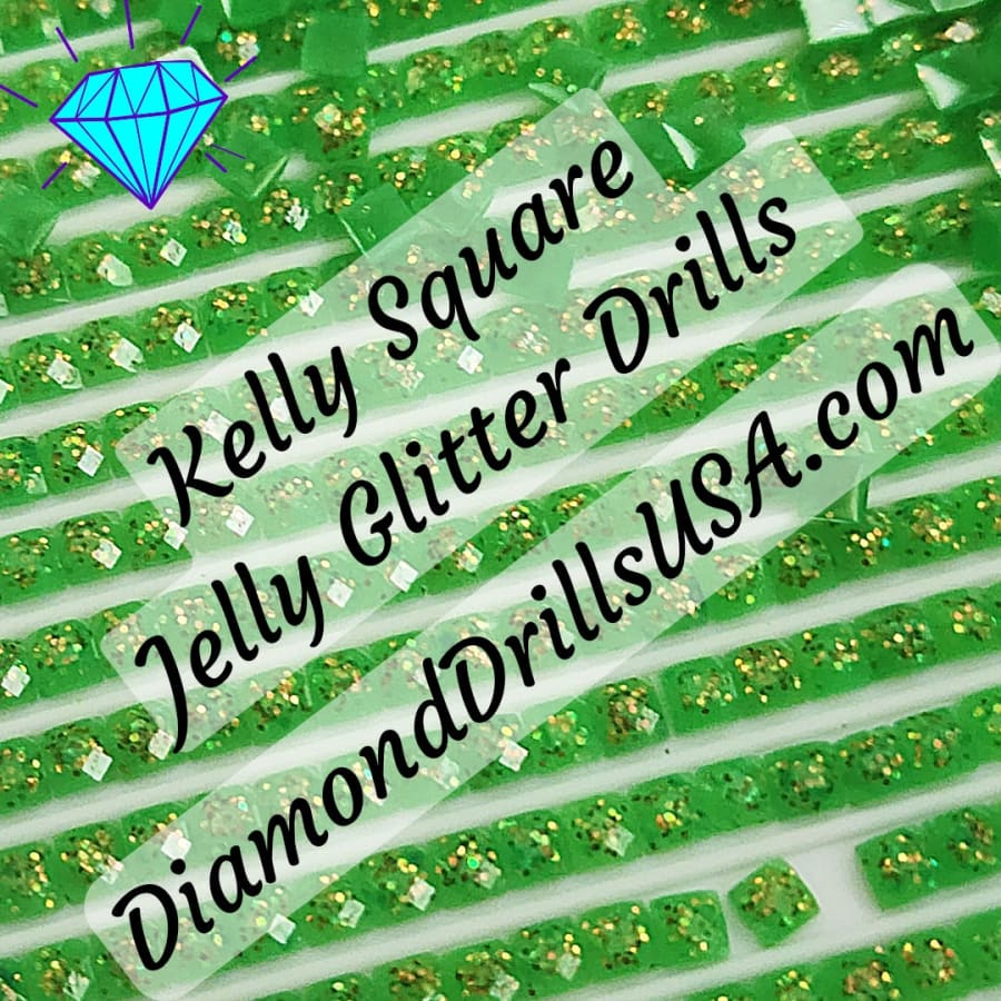 Kelly Jelly Glitter SQUARE Diamond Painting Drills Green 22