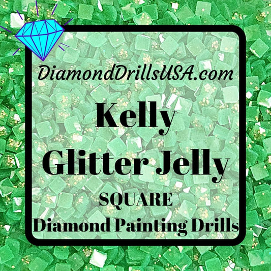Kelly Jelly Glitter SQUARE Diamond Painting Drills Green 22
