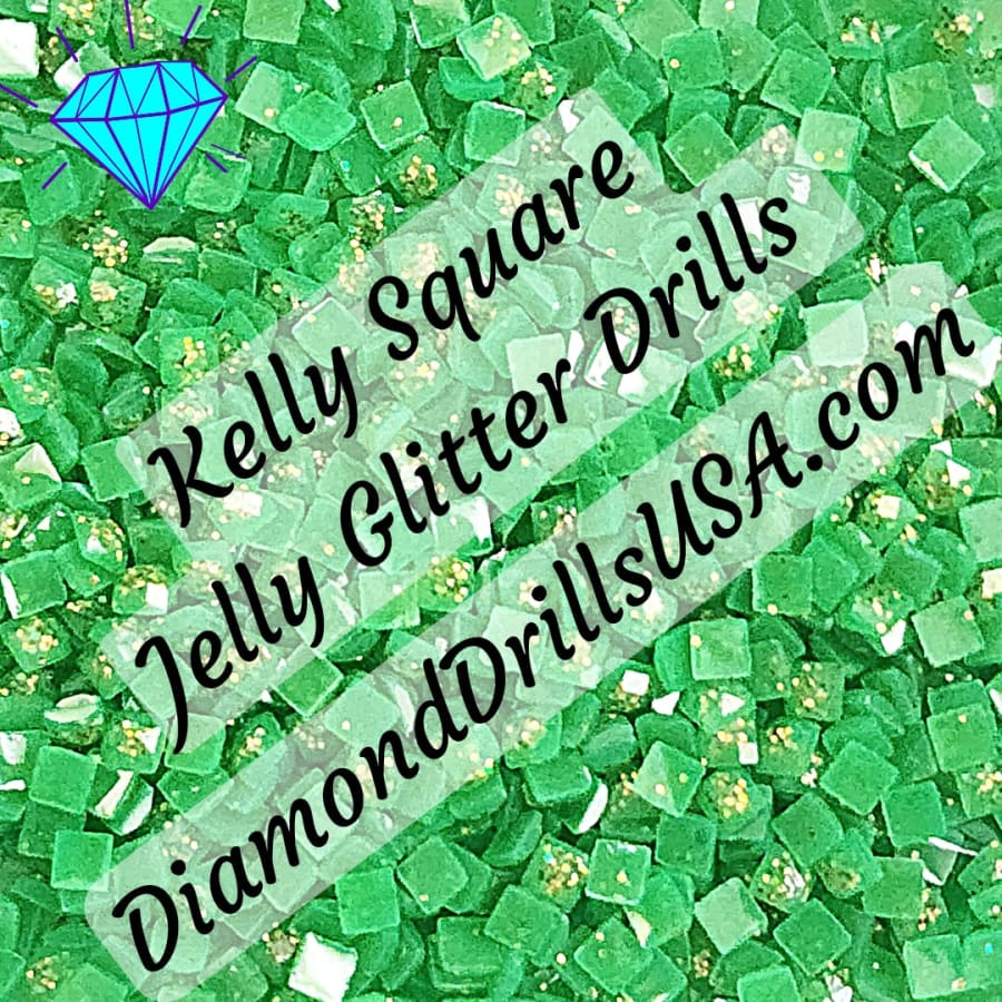 Kelly Jelly Glitter SQUARE Diamond Painting Drills Green 22