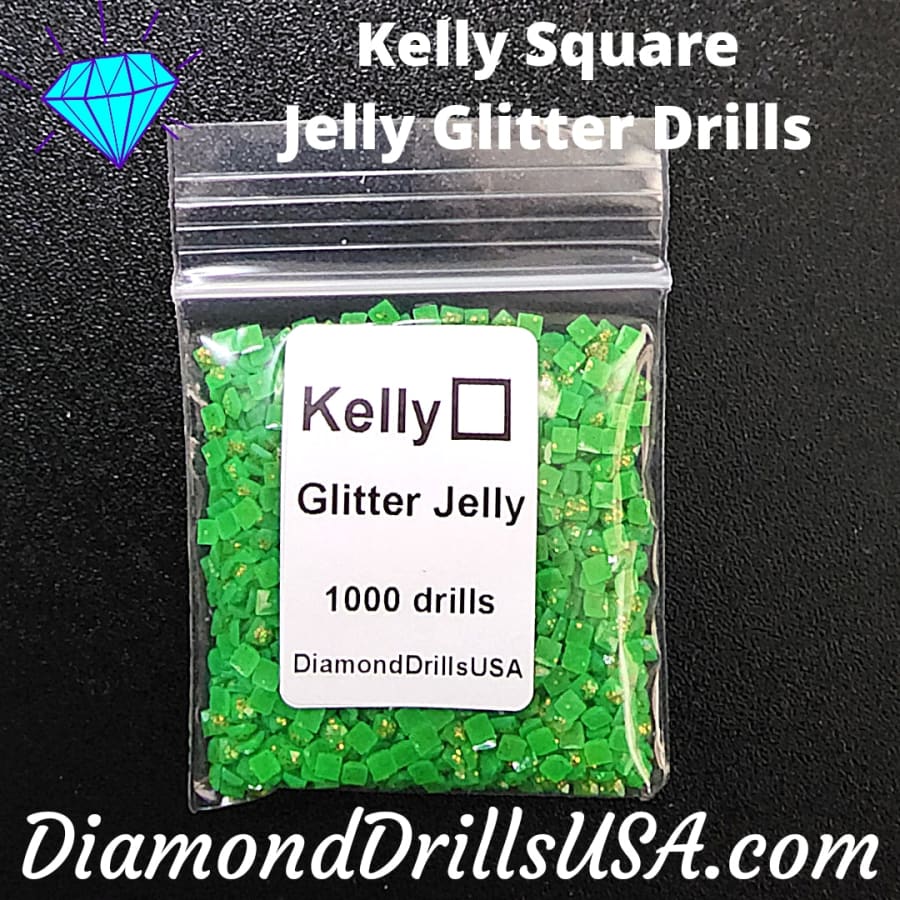 Kelly Jelly Glitter SQUARE Diamond Painting Drills Green 22