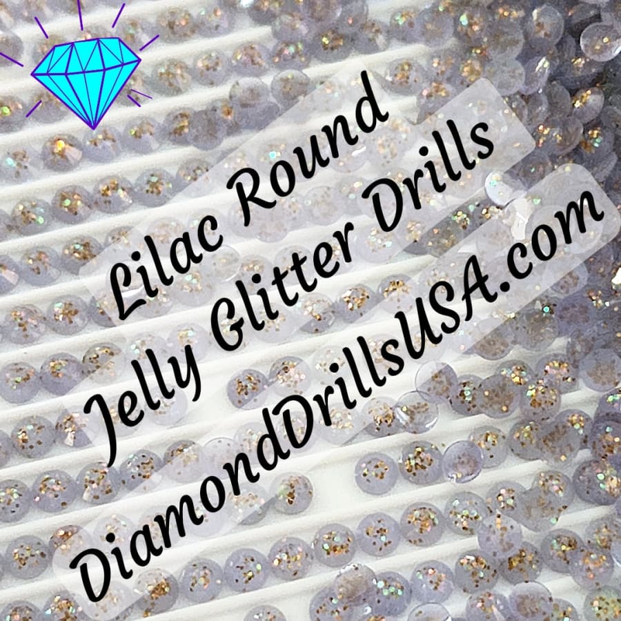 Lilac Jelly Glitter ROUND Diamond Painting Drills Light 