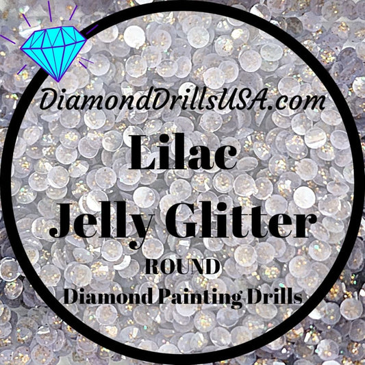 Lilac Jelly Glitter ROUND Diamond Painting Drills Light 