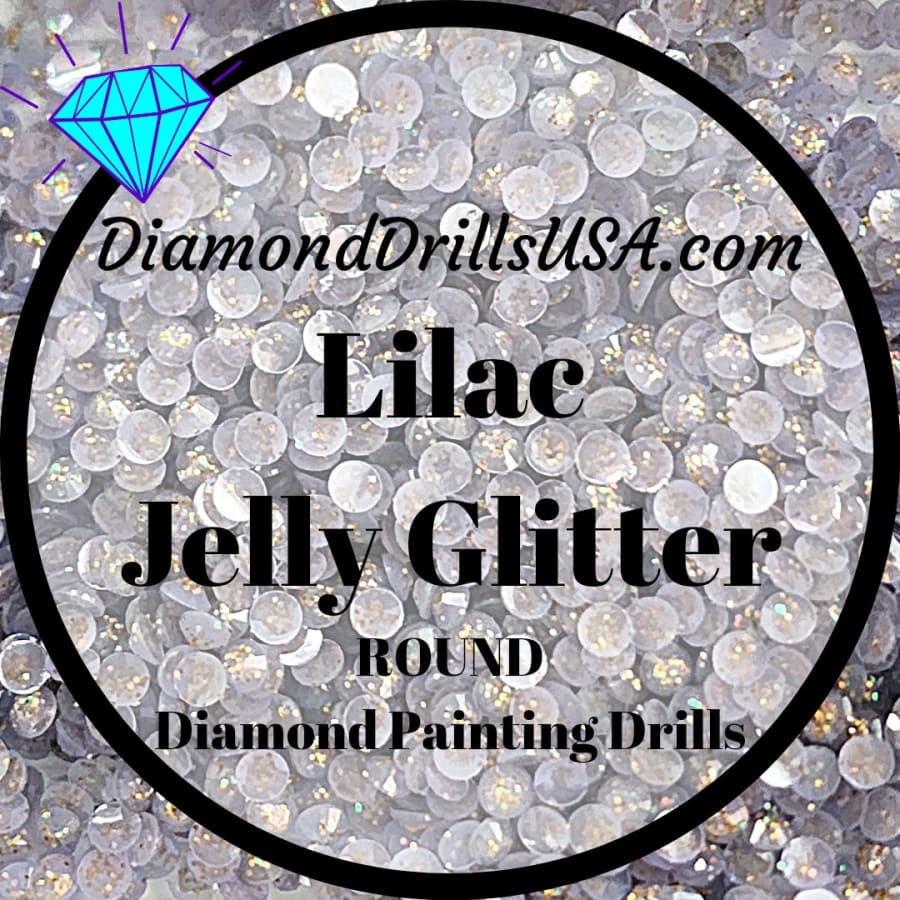 Lilac Jelly Glitter ROUND Diamond Painting Drills Light 