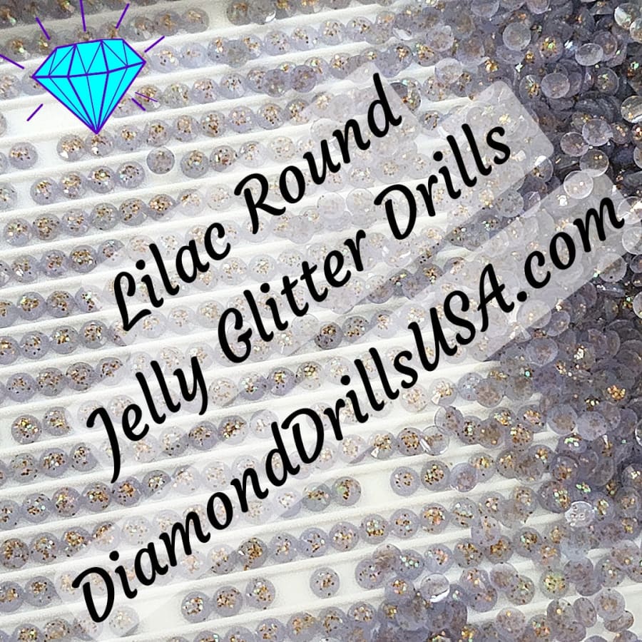 Lilac Jelly Glitter ROUND Diamond Painting Drills Light 