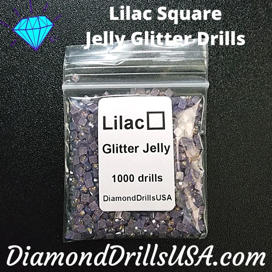 Lilac Jelly Glitter SQUARE Diamond Painting Drills Light