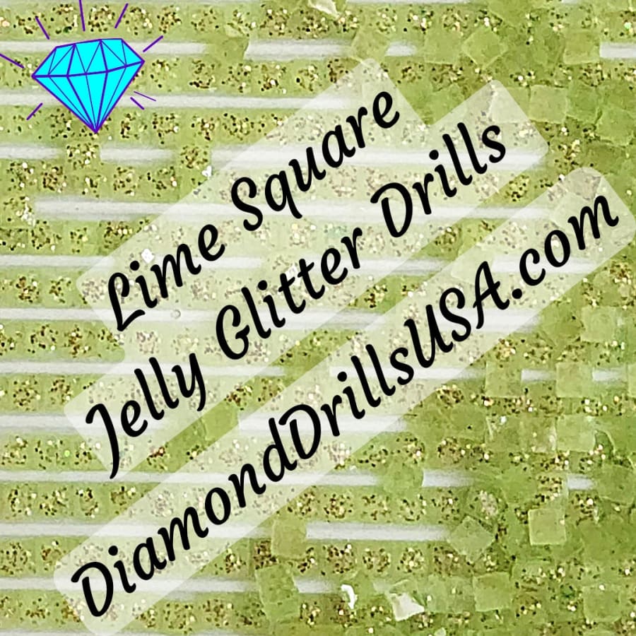 Lime Jelly Glitter SQUARE Diamond Painting Drills Green 08