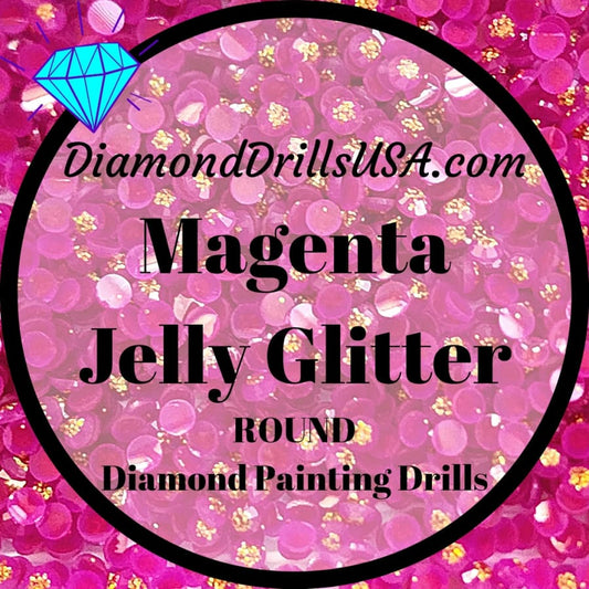 Magenta Jelly Glitter ROUND Diamond Painting Drills Purple 